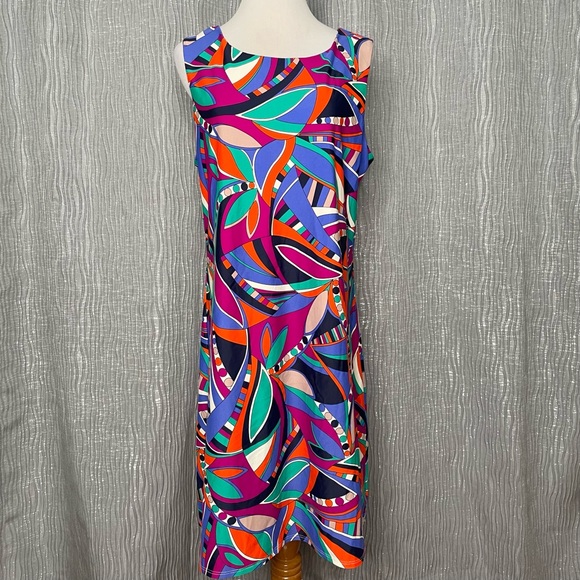Jude Connally mod abstract sleeveless shift dress. NWOT - Picture 1 of 5